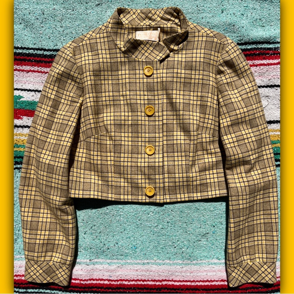 Pendleton Yellow Plaid Jacket//Cropped//Clueless … - image 1